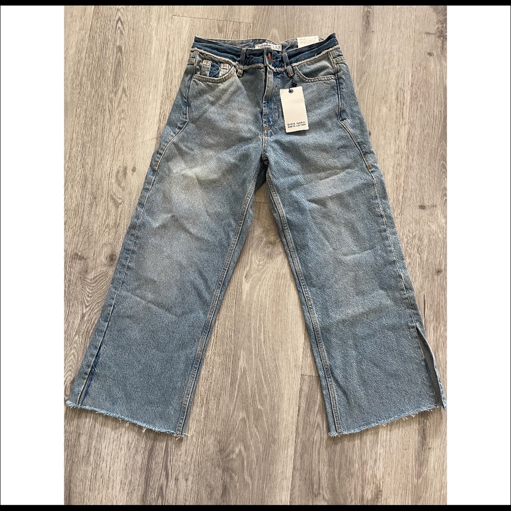 NWT Zara rigid denim wide leg